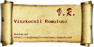 Viszkocsil Romulusz névjegykártya